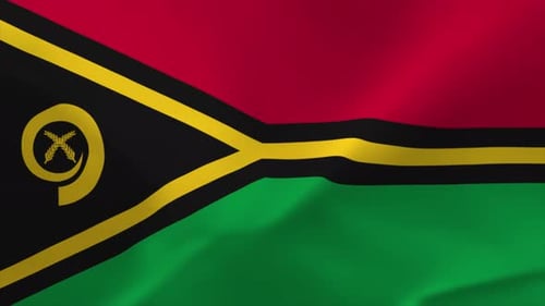 Waving Vanuatu National Flag Seamless Loop Animation
