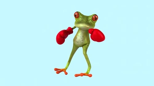Lustiger 3D-Cartoon-Frosch mit Alpha-Kanal