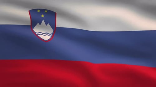 Slovenia Flag Waving Motion Graphic Background Loop