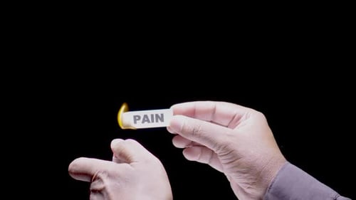 Burning Pain Away, Removing Negative Emotions Concept