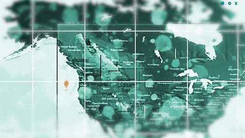 Futuristic Geo-Locator World Map Interface Animation