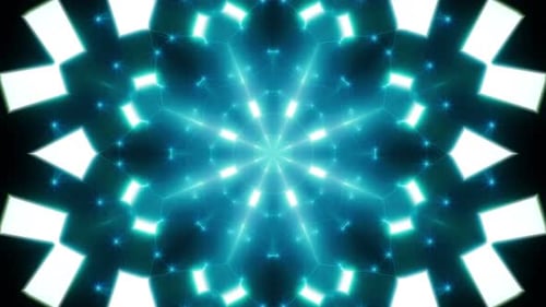 VJ Cyan Light Kaleido Background Loop 01