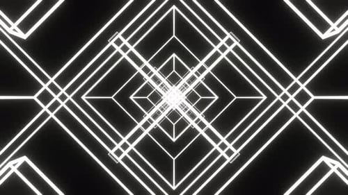 Hypnotic Geometric Line Tunnel Background Animation