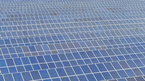 Solar Power Farm Aerial View