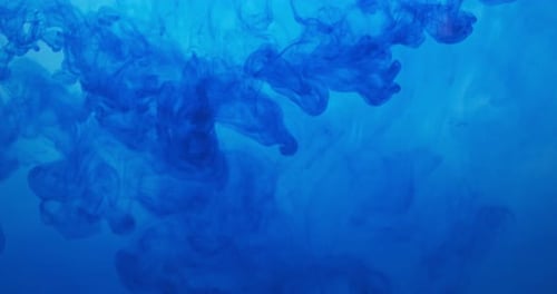 Blue Ink Swirling Abstract Background
