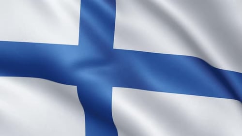 Realistic Waving Flag of Finland Seamless Loop