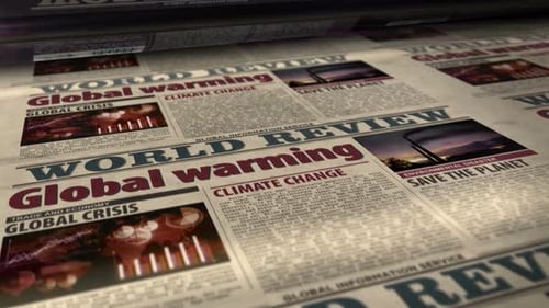 Globale Erwärmung, Klimawandel und Umweltkrise, Zeitungsdruckerei