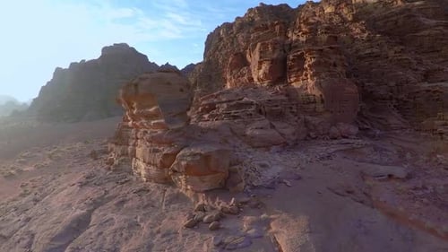 Majestic Desert Landscape with Towering Rock Formations