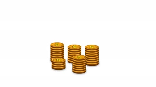 Animated Gold Coins Stacking Up for Financial Concepts