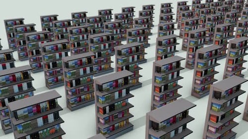 A Lot Of Market Shelf Books In A Row 4k