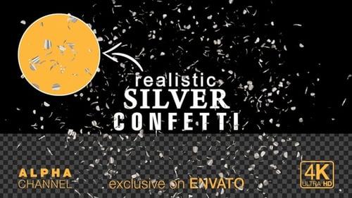 White Silver Confetti Falling Celebration Pack