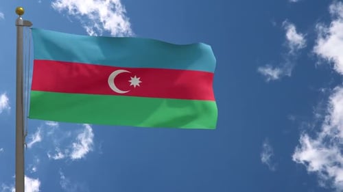 Flagge von Aserbaidschan auf
