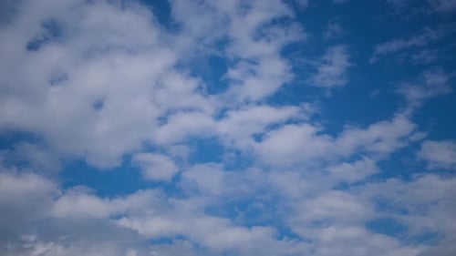 White Clouds Slowly Moving in a Blue Sky