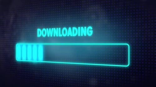 Neon Digital Downloading Progress Bar Animation