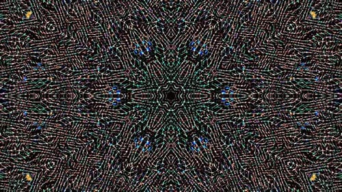 abstract lines circle shape forming of shining colorful flashing lights, black background