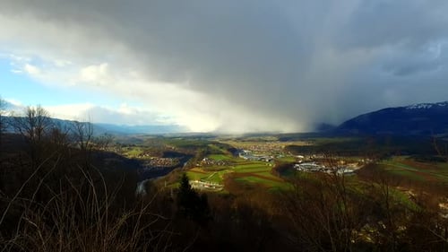 Clouds Moving fast on The Sky Over town