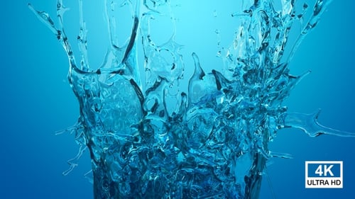 Blue Water Crown Splash 4K