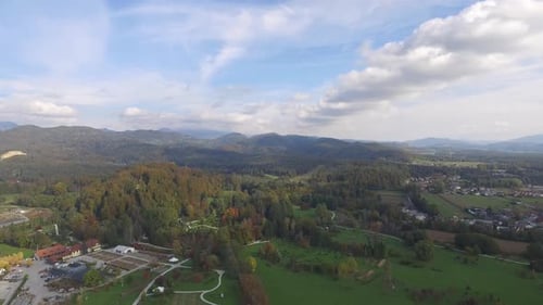 Aerial Shot Of Mountain Landscape In Slovenia