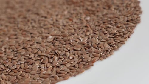 Close Up of a Mass of Flax Seeds
