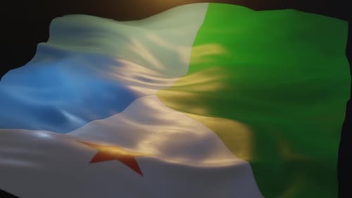 Djibouti National Flag Waving Animation