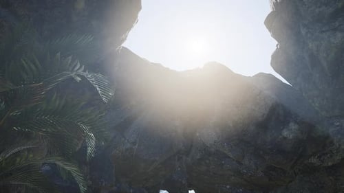 Sonnenlicht in der geheimnisvollen Höhle