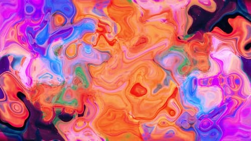 Vibrant Abstract Fluid Paint Swirls Background Loop