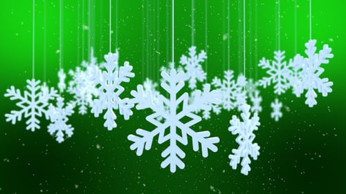 Winter Snowflake With Green Background