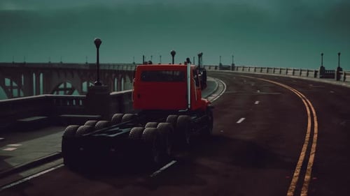 Big Lorry Truck on the Bridge