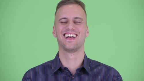 Happy Man Laughing in Close Up