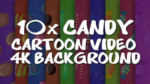 Fond vidéo 10x Candy Cartoon 4K