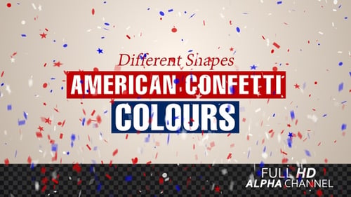 Dynamic Red White Blue Confetti Overlay Collection