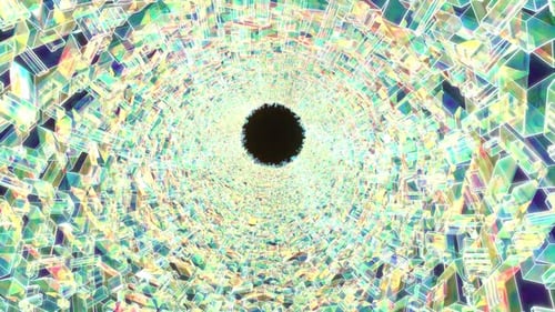 Glass Tunnel Virtual Space Modern Technology Futuristic Cyberspace Neon Corridor