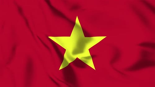 Realistic Waving Flag of Vietnam