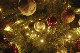 Zoom In on Christmas Ball tree