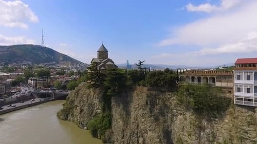 Metekhi Church and Kura River in Tbilisi, Tourism and Sightseeing in Georgia