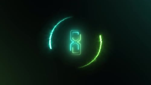 Neon Glowing Circle Countdown 10 to 0