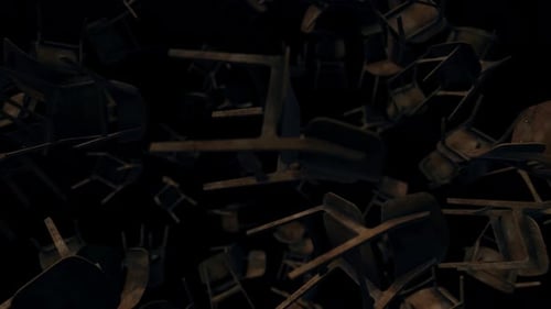 Abstract Falling Chairs Dark Cinematic Background