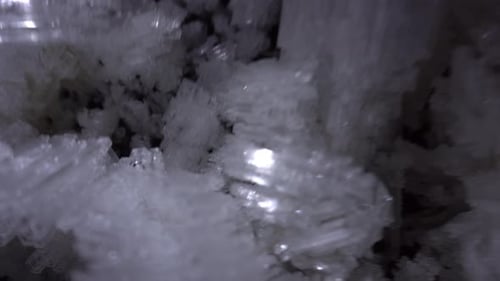 Macro Photography of Ice Growths in a Cave