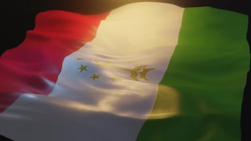 Realistic Waving Flag of Tajikistan Loop Animation