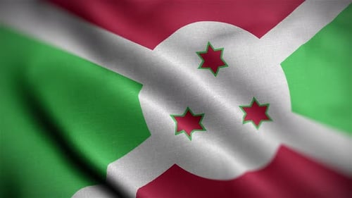 Realistic Waving Burundi National Flag