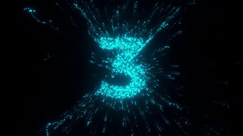 Glowing Particle Number 3 Reveal Countdown Opener