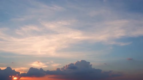 4K Sky Time lapse, Burning sky and shining, Red purple orange blue pink sunset