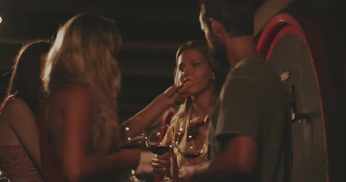 Friends Gather for Evening Wine