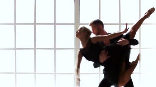 Ballet Couple Dancing Gracefully in a Studio