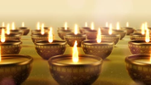Glowing Decorative Diwali Lamps Seamless Festive Animation