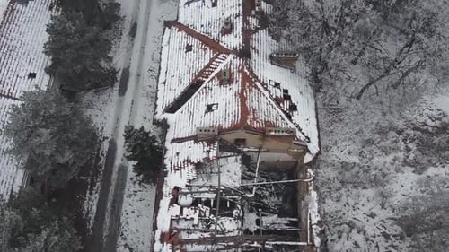 Aerial Shot Of Abandoned Buildings 5 - Clips Included