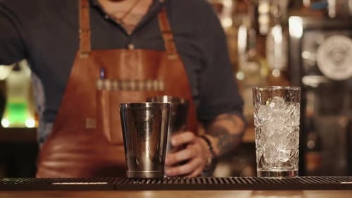 Process of Making a Cocktail at Bar