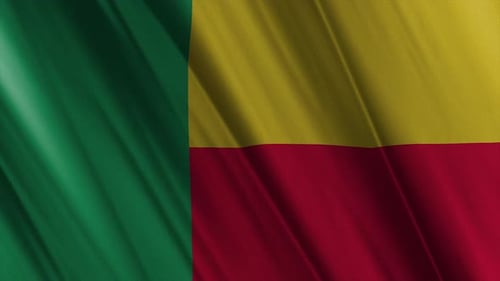Realistic Benin National Flag Waving Loop