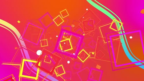 Vibrant Neon Geometric Abstract Motion Background