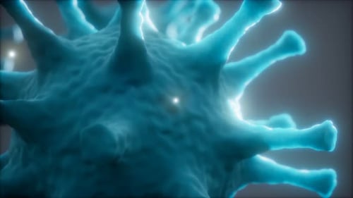Glowing 3D Microscopic Cell Science Animation